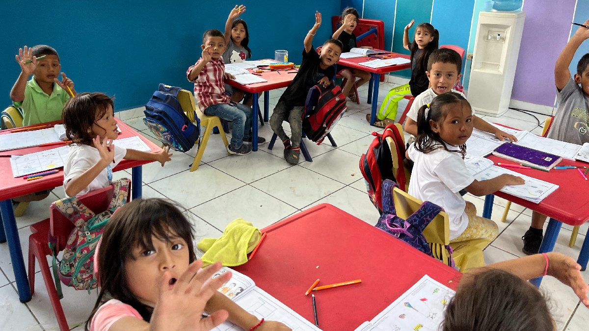 Children at school in Honduras, showing how MAP International stops malnutrition