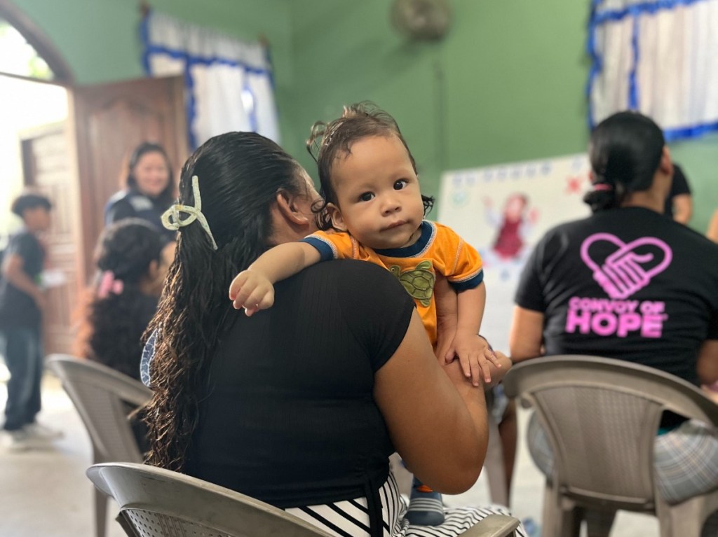 Mother and child at Convoy of Hope center in Honduras